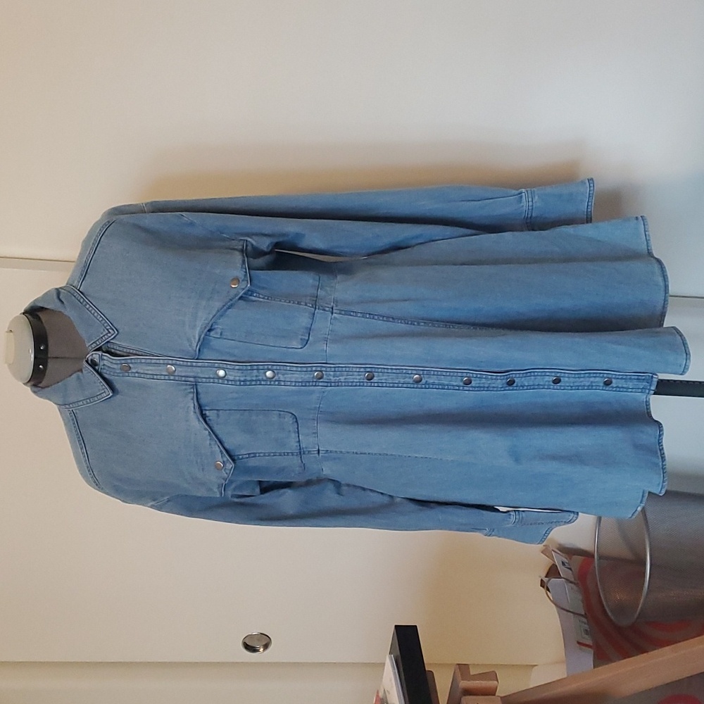 NWT We the Free denim dress.  Western accents with silver snap buttons.